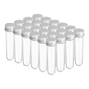 PATIKIL 30ml プラスチック試験管(ねじキャップ付き) 24個セット 109x24mm 科学的なパーティー 装飾 あめ ビーズ 入浴剤 実験用 シルバ...