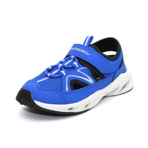 [シュンソク] スニーカー サンダル 軽量 水陸両用 16~24.5cm 2E キッズ 男の子 女の子 SJJ 0810 1780 1940 ブルー/グレー 19.0 cm