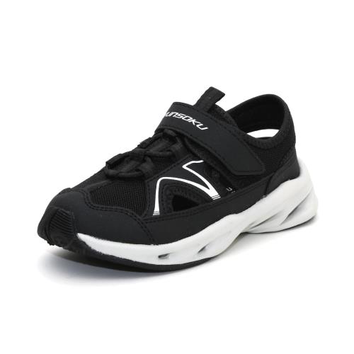 [シュンソク] スニーカー サンダル 軽量 水陸両用 16~24.5cm 2E キッズ 男の子 女の子 SJJ 0810 1780 1940 ブラック/グレー 24.0 cm