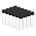 PATIKIL 30ml プラスチック試験管(ねじキャップ付き) 24個セット 109x24mm 科学的なパーティー 装飾 あめ ビーズ 入浴剤 実験用 黒