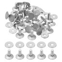 PATIKIL レザーリベット 12x4x10mm バー 100セット ワッシャー アルミファスナー 留め具 皮革工具 手芸パーツ メタルスタッド ポスト レザ...