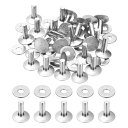 PATIKIL レザーリベット 12x4x12mm バー 100セット ワッシャー アルミファスナー 留め具 皮革工具 手芸パーツ メタルスタッド ポスト レザ...