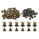 PATIKIL 衣類用6mmスタッズ レザークラフト用100セットスタッズスレザーリベットコーンスボタンヘッドメタルスクリュースタッズポスト ブロンズ