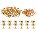 PATIKIL 衣類用9mmスタッズ 50セットスタッズスレザーリベットコーンスボタンヘッドメタルスクリュースタッズポスト 金色トーン