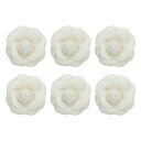 PATIKIL カメリアファブリックピン 6個入り花ブローチ 女性用人工花ブローチ 女性用布製ウェディングパーティー装飾アクセサリー宝石ギフト ベージュ