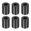 PATIKIL M5アルミスペーサー 6個セット アルミニウム製 内径5.2mm×外径12mm×長さ16mm 1/5またはM5ネジボルト用 黒