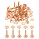 PATIKIL レザーリベット 9x3.3x17mm バー 100セット ワッシャー 銅製ファスナー 留め具 皮革工具 手芸パーツ メタルスタッド ポスト レザ...