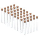 PATIKIL プラスチック 試験管 ミニ 9ml コルク栓付き 40個入り 100 x 15 mm チューブ 科学パーティー 装飾 サンプル保存 ディスプレイ用 砂絵 ビーズ 色分け 保管 バスソルト 研究室用 透明