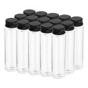 PATIKIL 80ml プラスチック製試験管(ねじキャップ付き) 15個セット 128x33 mm フラットボトム試験管 科学的なパーティー 装飾 あめ ビー...