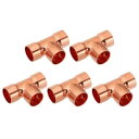 PATIKIL 銅 継手 15mm内径 1mm 厚型T字型銅継手 5個 99.9%配管 HVAC用の古い接続を備えた 3ウェイ純銅パイプフィッティング チューブ コネクタ