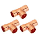 PATIKIL 銅 継手 14mm内径 1mm 厚型T字型銅継手 5個 99.9%配管 HVAC用の古い接続を備えた 3ウェイ純銅パイプフィッティング チューブ コネクタ