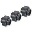 PATIKIL UPVCパイプ継手 25 mm ソケット 3個 ストレートジョイントユニオン クイックコネクタ グレー