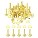 PATIKIL レザーリベット 9x3.3x19mm バー 100セット ワッシャー 真鍮ファスナー 留め具 皮革工具 手芸パーツ メタルスタッド ポスト レザ...