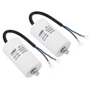 PATIKIL CBB60 18uf ランニングコンデンサー 2個 AC 450V U端子ワイヤー 50/60Hz シリンダー底部 M8ネジ付き 洗濯機 クリー...