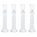 PATIKIL 50ml 目盛り付きシリンダー 4個セット 3.3ホウケイ酸ガラス製 ラウンドベース 実験用 クリア
