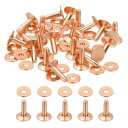 PATIKIL レザーリベット 10x3.3x12mm バー 100セット ワッシャー 銅製ファスナー 留め具 皮革工具 手芸パーツ メタルスタッド ポスト レ...