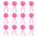 PATIKIL ブ ランク 表彰リボン 12個セット DIYパーティー 結婚式 競技用 名誉賞リボン ピンク色