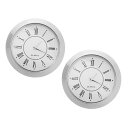 PATIKIL 55 mm クォーツ時計インサート 2個 ミニチュアラウンドクォーツムーブメント ミニローマ数字時計 適合直径45 mmの穴 ホーム用 シルバートーン