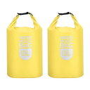 PATIKIL 2枚 防水バッグ ドライバッグ 12L 軽量 防水 海 登山 ジム カヤック ハイキング 釣り 水泳 キャンプ 用 イエロー