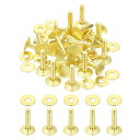 PATIKIL レザーリベット 12x4x19mm バー 100セット ワッシャー 真鍮ファスナー 留め具 皮革工具 手芸パーツ メタルスタッド ポスト レザー...