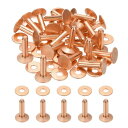 PATIKIL レザーリベット 11x4x16mm バー 100セット ワッシャー 銅製ファスナー 留め具 皮革工具 手芸パーツ メタルスタッド ポスト レザー...