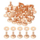 PATIKIL レザーリベット 12x4x12mm バー 100セット ワッシャー 銅製ファスナー 留め具 皮革工具 手芸パーツ メタルスタッド ポスト レザー...