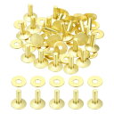 PATIKIL レザーリベット 12x4x12mm バー 100セット ワッシャー 真鍮ファスナー 留め具 皮革工具 手芸パーツ メタルスタッド ポスト レザー...