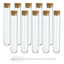 PATIKIL 25ml 試験管セット 20個入り 直径12cm×高さ2cm ガラス製丸底試験管コンテナ ストッパー付き ビーズパーティーあめバスソルト収納科学実験植物増殖用