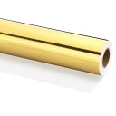 PATIKIL メタリックラッピングペーパー 18×800(65.6フィート)120 GS M箔紙ロール包装用紙 クリスマスウェディング誕生日用 金色