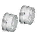 PATIKIL 125 mm ダクトカラー 2個 ダクトコネクタフランジ 亜鉛メッキ鉄 タイトベントエアダクト継手 暖房 冷房 HVAC 換気 ホームオフィ ス用