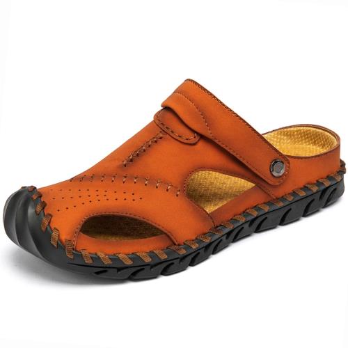 [SOARHOPE] さんだる サンダル メンズ スポーツさんだる ファッションサンダル ドライバーサンダル 男性用 夏 人気 本革 滑らない 歩きやすい おしゃれ sandals 2way ダークブラウン 27.5