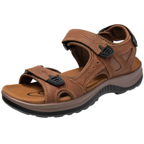 [SOARHOPE] サンダル さんだる メンズ レディース スポーツさんだる 本革 ウォーキングサンダル 夏 通気 軽量 歩きやすい