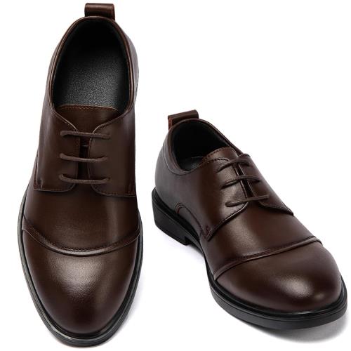 [SOARHOPE] 走れる ビジネスシューズ 革靴 本革 ドレスシューズ プレーントゥ 紳士靴 メンズ サドルシ..