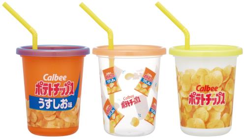 スケーター(Skater) ストロー付き タンブラー 3個セット 320ml 日本製 お菓子シリーズ ポテトチップス ..
