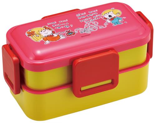 スケーター(Skater) 弁当箱 2段 600ml 女性用 抗菌 ふんわり盛れる ドーム型フタ 日本製 水森亜土 PFLW4AG69715