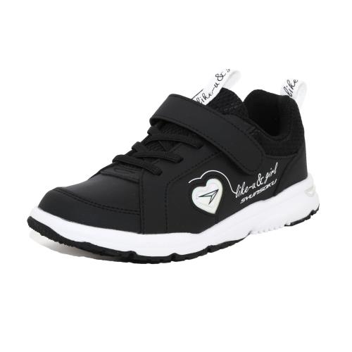 [シュンソク] スニーカー キッズ 男の子 女の子 白 黒 子供靴 軽量 19~25cm 2E LEJ 8300 8040 ブラック 19.0 cm(4)