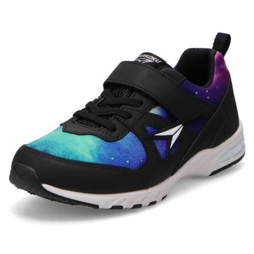[シュンソク] スニーカー キッズ 男の子 女の子 子供靴 防水 軽量 17~26cm 2E SJJ 1800 2040 2050 4910 ブラックレインボー 21.0 cm