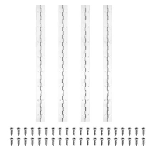 PATIKIL 16x1.2ピアノヒンジ 4プラバー304ステンレス鋼連続ヒンジ ピアノゲートドア木製収納ボックスキ..