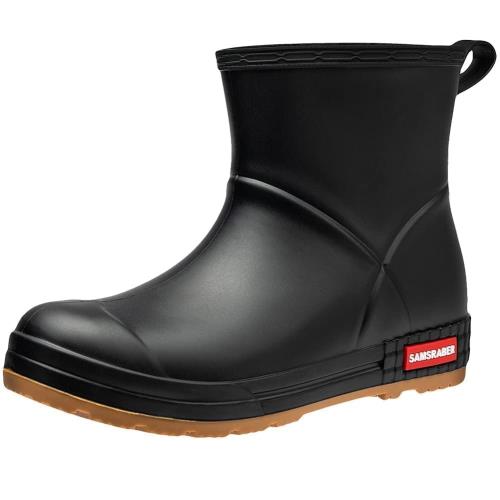 [SOARHOPE] レインシューズ ず レインしゅーず 防水 ショートブーツ 農作業 靴 防水 レインブーツ サイドゴアブーツ れいんしゅーメンズ レディース 防水シューズ 雨靴 園芸 釣り rain boots ブラック 23.5cm