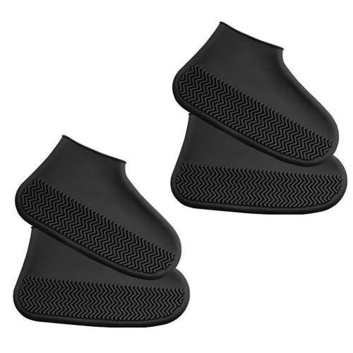 [サムコス] シューズカバー 防水 滑らない 雨 靴カバー レインブーツカバー 伸縮性 耐久性 着脱簡単 持ち運びに便利 軽量 梅雨対策 通勤通学 男女兼用 2足セット L