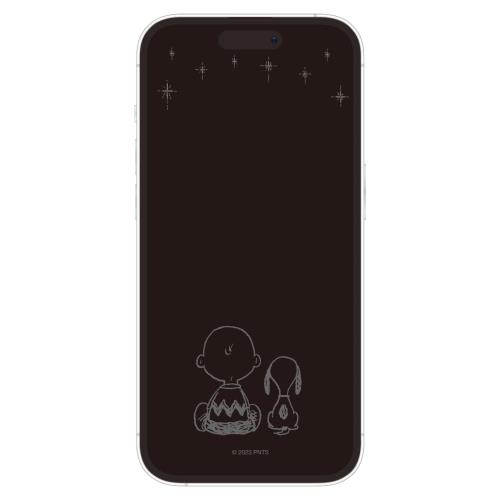 グルマンディーズ ピーナッツ iPhone 14 Pro 対応 ガラススクリーンプロテクター 星空 SNG-747C(2)