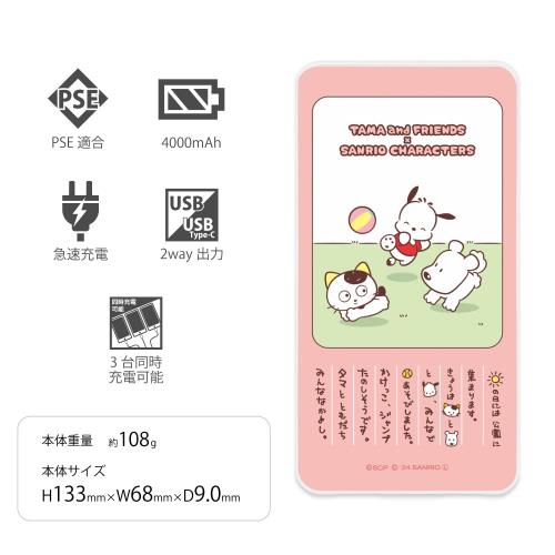 ����ޥ�ǥ����� ���ޥե�󥺡ߥ���ꥪ����饯������ USB/USB Type-C 4000mAh ������ݥ�ޡ����Ŵ� 2.1A �ݥ���å� SANTA-01PC