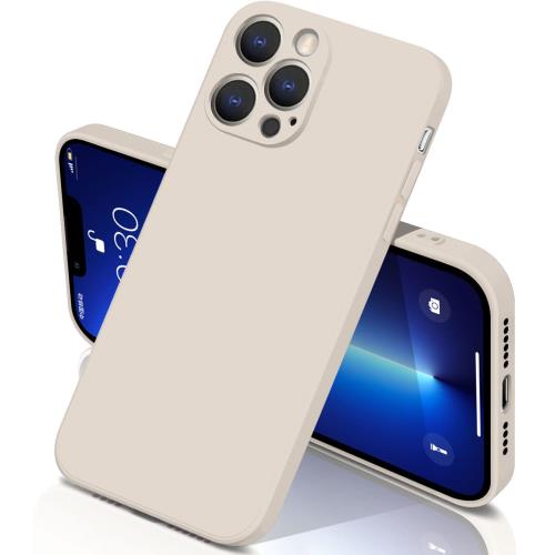 iphone13 Pro max ケース シリコン 耐衝撃 アイフォン13proMax カバー さらさら手触り 傷付き防止 超軽量 マット質感 指紋防止 レンズ保護 ワイヤレス充電 (アンティークホワイト)