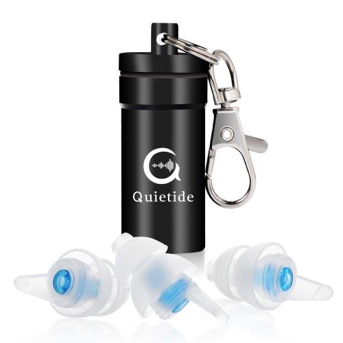 Quietide 耳栓 安眠 防音 睡眠用耳栓 遮音値32db 聴覚保護具 勉強 仕事 飛行機 繰り返し使用可能 携帯ケース付き 日本語説明書付 Q5 ブルー