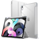 JEDirect iPad Air 11 インチ M2 (2024)、iPad Air 5/4 ケース 10.9 インチ (第5/4世代、2022/2020モデル用) Pencil収納可能透明バックカバー 薄型 スタンド 衝撃吸収 タブレットカバー オートウェイク/スリープ機能 (シルバー)(2)