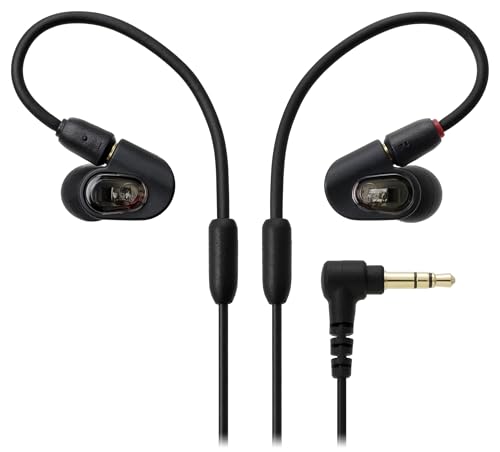 オーディオテクニカ ATH-E50 モニターイヤホン 有線 イヤモニ ゲーミング FPS 6.3mmヘッドホン端子変換プラグ付き キャリングケース付き 着脱ケーブル 国内