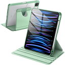 JEDirect 回転ケース iPad Pro 11インチ用 2022/2021(第4/3世代) Pencilホルダー付き 360°回転保護 スタンドカバー クリアバック 自動ウェイク/スリープ (抹茶グリーン)