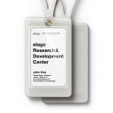 elago ID2 パスケース シリコン製 IDカードホルダー ネックストラップ付属 社員証 ケース フロストホワイト