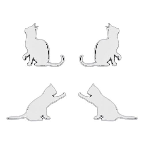 Catland 車 エンブレム 猫 ステッカー エンブレムチャーム ねこ かわいい おしゃれ プレートステッカー カーステッカー 3D 金属製 防水 猫型 ラベ...