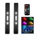 Catland LEDテープライト 車 ledテープ RGB LEDテープ 音に反応 足元ランプ 人感センサー 車用 ライト 7色切替 星空モード 赤 青 緑 イエロー 紫 アイスブルー ホワイト 車内ledライト 輝度調節 メモリー機能 フットランプ 汎用品 取付簡単 USB式 リモコン付き 2本セット